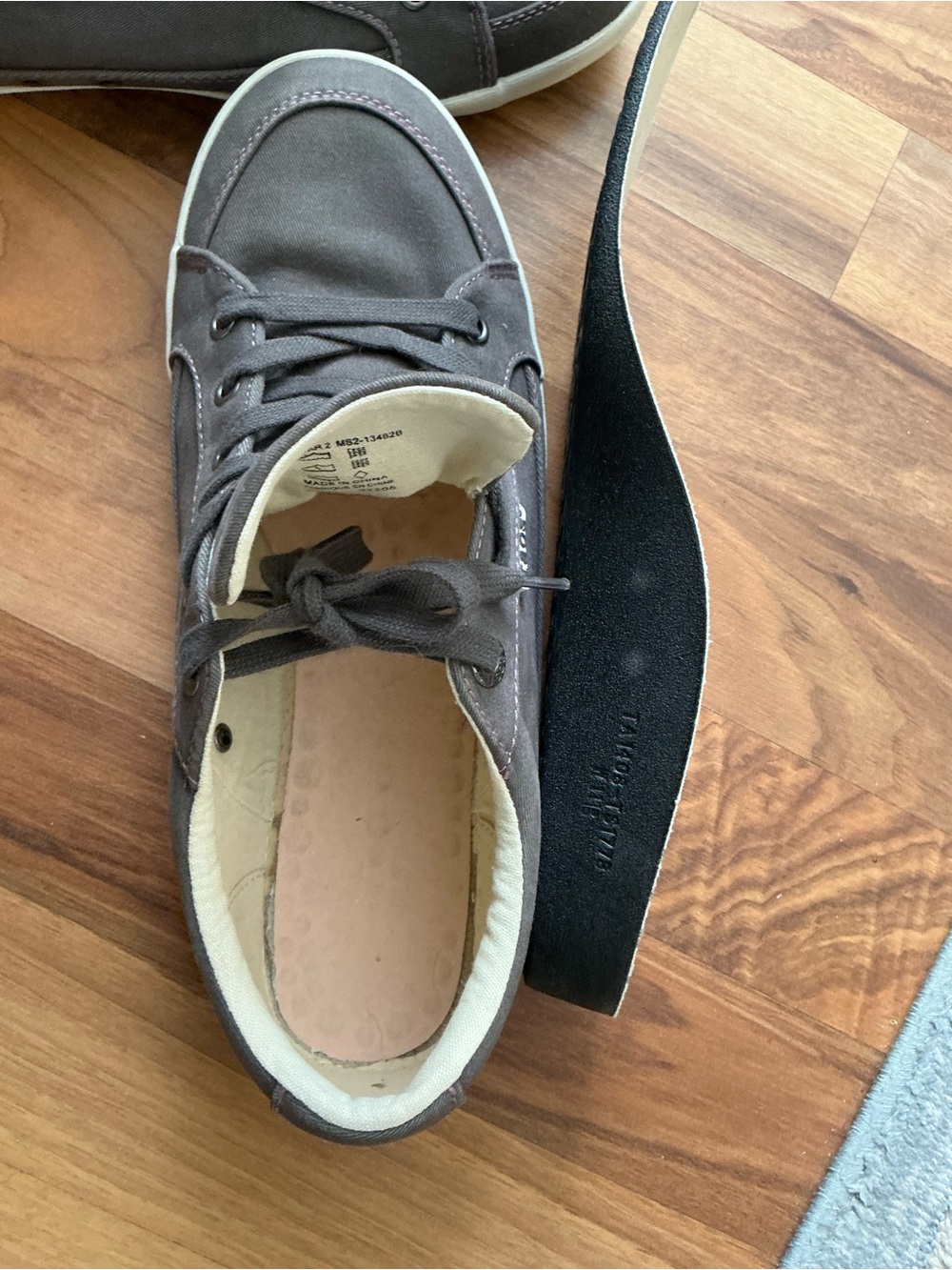 Taos Footwear Charcoal Canvas Lace-Up Sneakers - Picture 5 of 9